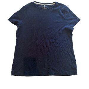 Talbots Womens Navy Blue Pima Cotton Crew Neck Short Sleeve T-Shirt XL